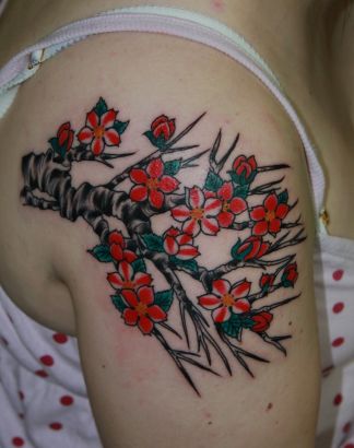 Cherry Blossom Arm Tattoos